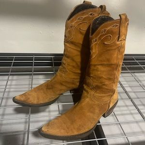 Caramel Suede cowboy boots